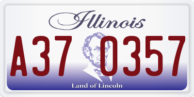 IL license plate A370357