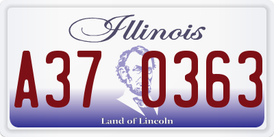 IL license plate A370363