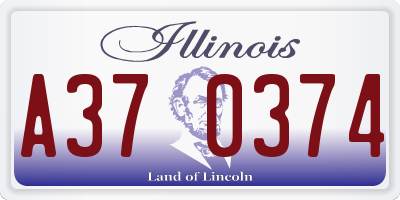 IL license plate A370374