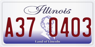 IL license plate A370403