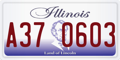 IL license plate A370603