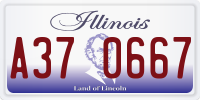 IL license plate A370667