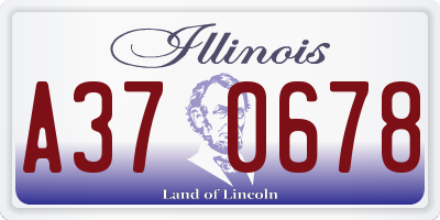 IL license plate A370678