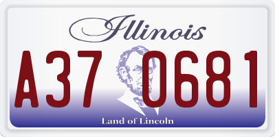 IL license plate A370681
