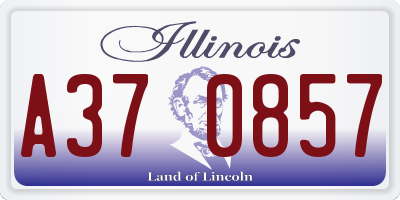IL license plate A370857