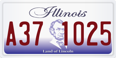 IL license plate A371025