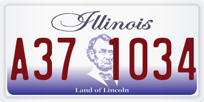 IL license plate A371034