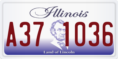 IL license plate A371036