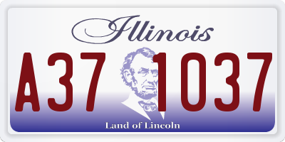 IL license plate A371037