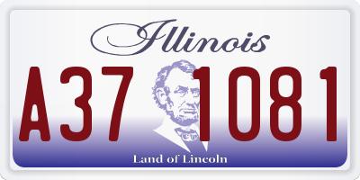 IL license plate A371081