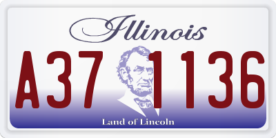 IL license plate A371136