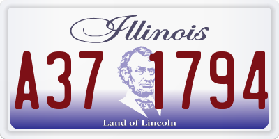 IL license plate A371794