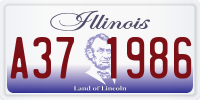 IL license plate A371986