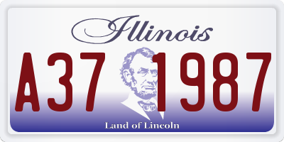 IL license plate A371987