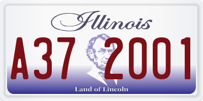 IL license plate A372001