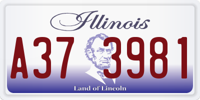 IL license plate A373981