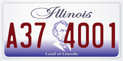 IL license plate A374001