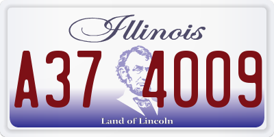 IL license plate A374009