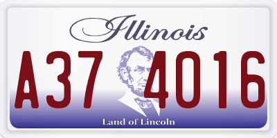 IL license plate A374016