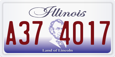 IL license plate A374017