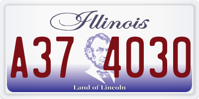 IL license plate A374030