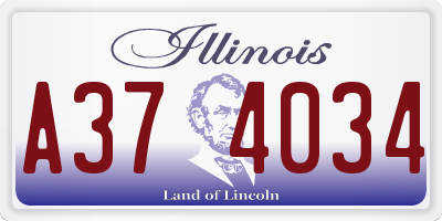 IL license plate A374034
