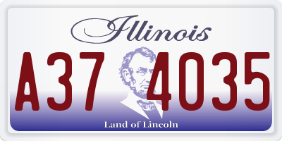 IL license plate A374035