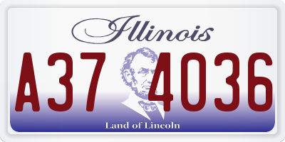 IL license plate A374036