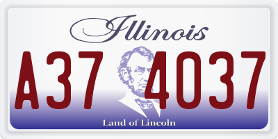 IL license plate A374037