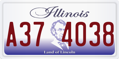 IL license plate A374038