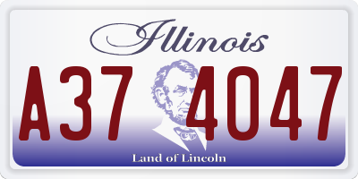IL license plate A374047