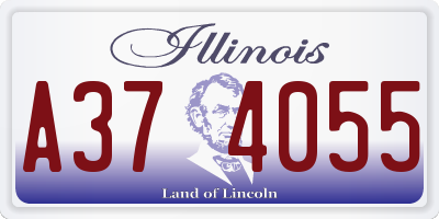 IL license plate A374055