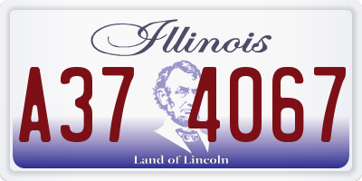 IL license plate A374067