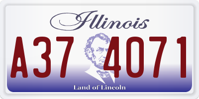 IL license plate A374071