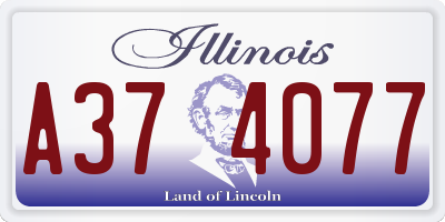 IL license plate A374077