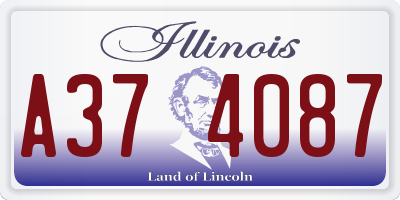 IL license plate A374087