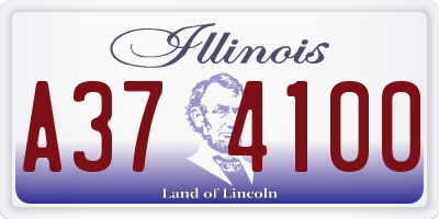 IL license plate A374100