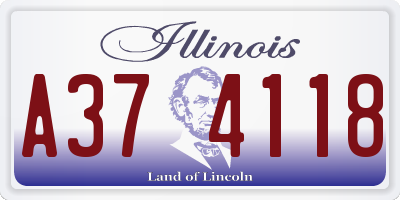 IL license plate A374118