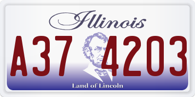 IL license plate A374203