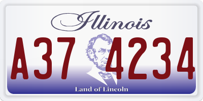 IL license plate A374234
