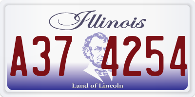 IL license plate A374254