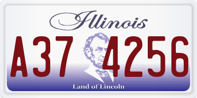 IL license plate A374256