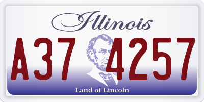 IL license plate A374257