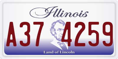 IL license plate A374259