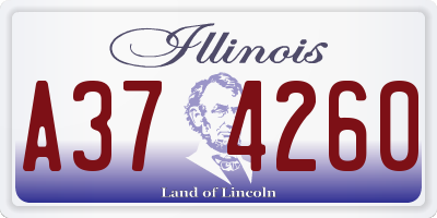 IL license plate A374260