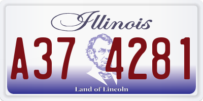 IL license plate A374281