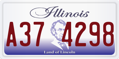 IL license plate A374298