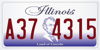 IL license plate A374315