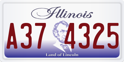 IL license plate A374325