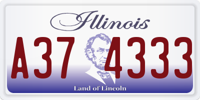IL license plate A374333